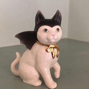 Lenox Halloween figurine of cat in bat costume